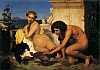 1846 Gerome Jean-Leon, Jeunes Grecs faisant battre des coqs Young Greeks making beat cocks.jpg
